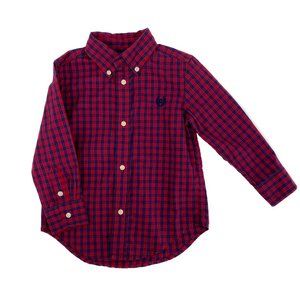 CHAPS Toddler Red Blue Plaid Button Down Long Sleeve Shirt 3T